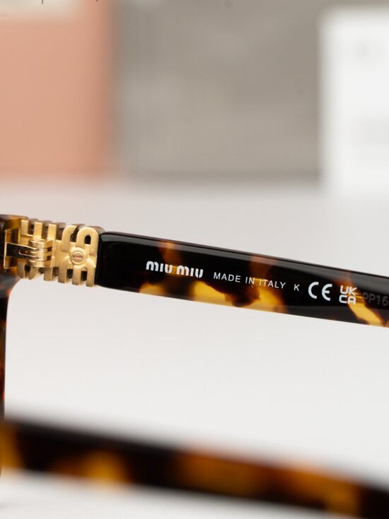 Miu Miu Women Sunglasses Havana Brown Rectangle MUA05S 14L60M NEW AUTHENTIC